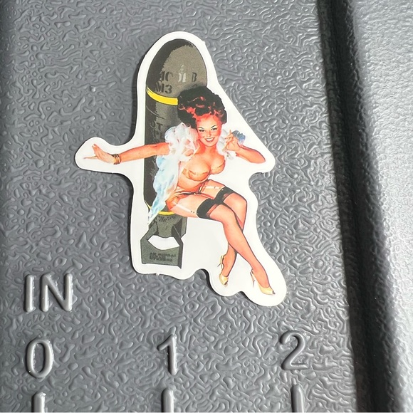 READY Sexy Pinup Gorgeous Sticker Retro Vintage BomberGirl Ace Pilot - Picture 3 of 3